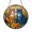 Acrylic 3.5 Inch, variant on Scenic Sunset Stained Glass Suncatcher Window Art, Water Reflection with Golden Sky and Blossoms, Tranquil Nature Decor
