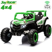 Joyracer 24 Volt Ride on Toys for Big Kids, Electric Power UTV Wheels with 4*200W Motors, Remote Control, Bluetooth, Spring Suspension, LED Light, Green