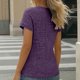 thumbnail image 2 of TaTaai Women’s Casual Round Neck Button Blouse Short Sleeve Raglan Loose Fit Solid Color Ribbed Texture T Shirts Soft Polyester Summer Holiday Wear Gift, 2 of 9