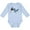 AE-Light Blue, variant on Great White Shark Boys or Girls Long Sleeve Baby Bodysuit