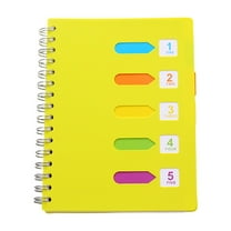 5 Subject Notebook College Ruled Spiral White Paper for Writing Sketching Customizable 5-Tab Spiral Notebook, Removable Dividers for Flexible Note Organization, A5 College Ruled,Yellow