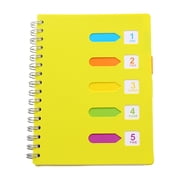 ZTTD 5 Subject Notebook, Spiral Notebooks College Ruled with Dividers Tabs, 240 Pages A5 Office Notebooks for Work, Professional Organizer Notebooks for Note Taking Office, Yellow