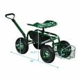 thumbnail image 4 of GVN Heavy Duty Garden Cart with Tool Tray and 360 Swivel Seat, Lawn & Garden Utility Cart/Beach Wagon, 4 of 8