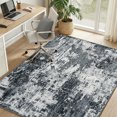 thumbnail image 2 of KoshiMe Area Rug 5'x7', Washable Non-Slip Modern Neutral Abstract Rugs for Living Room, Soft Stain Resistant Low Pile Carpet for Dining Room Office, Black, 2 of 9