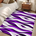 thumbnail image 4 of Purple White Moire Area Rug 4x6 FT, Non Slip Kids Room Carpet, Modern Abstract Art Washable Soft Floor Carpet Non-Shedding Throw Rug for Dorm Kitchen Study Room Home Office Bedside, 4 of 9