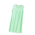 thumbnail image 3 of Night Shirt Women Loose New Nightgown for Women Loose Sleeveless Pleated Sleep Dress Summer Lightweight Round Neck Comfy Nightdress, 3 of 7