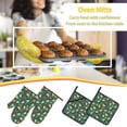 thumbnail image 5 of Daiia Turkey And Thanksgiving1 Pattern Oven Mitts and Pot Holders 4 pcs Set,High Heat Resistant 500 Degree Extra Thicken Long Kitchen Cotton Oven Glove, 5 of 6