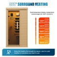 thumbnail image 5 of Sunmthink Full Spectrum Infrared Sauna ， 1-Person Home Sauna 850W Hemlock Wood Spa with Resonance Speaker & Tempered Glass, 5 of 9