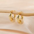 thumbnail image 7 of Lancharmed Gold Plated Cute Earrings for Womens,Knife Pin Hollow Tube Zircon Bezel Earring Sister Birthday Gifts, 7 of 7