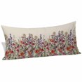 thumbnail image 2 of Watercolor Floral Body Pillow Covers 20"x54", Spring Daisy Lily Lavender Garden Beige Soft Brushed Microfiber Breathable Throw Pillow Covers, Pillowcase with Zipper for Couch Sofa Bedroom Living Room, 2 of 9