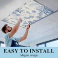 thumbnail image 5 of 2 Pack Vintage Starfish Fluorescent Light Covers for Ceiling Lights Coral Seahorse Shell Ocean Blue Magnetic Ceiling Light Covers Overhead Light Filters for Office Classroom Home, 5 of 9