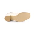 thumbnail image 5 of BLISSFUL STEP Women's Ankle Boots Square Toe Block Heel Side Zip Faux Leather Booties Cream 7, 5 of 7