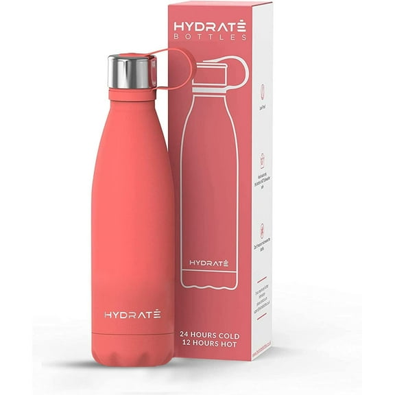 Super Insulated Stainless Steel Water Bottle 500ml Carbon Black Bpa Free