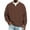 #Brown, variant on DPTALR Men's Casual Fashion Solid Color Breathable V-neck Long Sleeve Shirt,White, XL