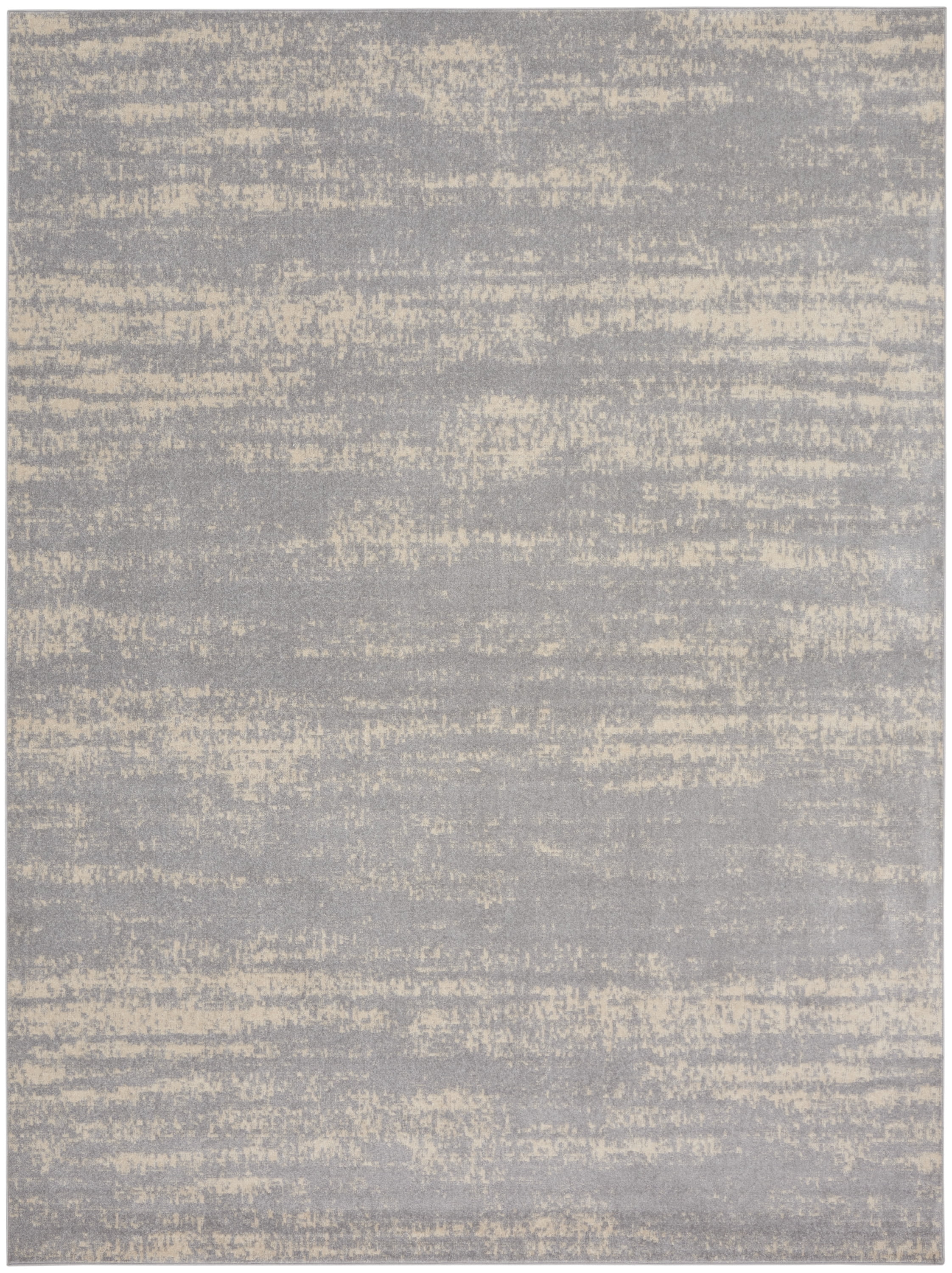 Nourison Essentials Indoor/Outdoor Grey/Beige 9' x 12' Area Rug, (9x12)