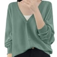 thumbnail image 2 of Lixiuxyad Womens Open Front Cardigan Stylish Cardigan Lightweight Open Front Long Sleeve Outer Layer For Everyday Wear,Green, 2 of 4