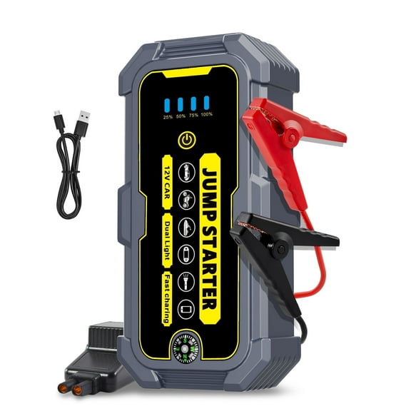 KAIPARA 4000A Car Jump Starter, 37000mWH Portable Power Bank for 12V Gas/Diesel Engines, with LED Light, Compass & Quick-Charge