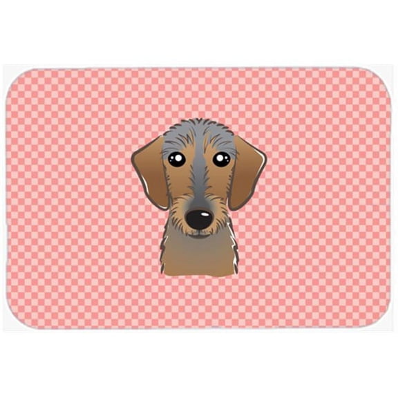 Caroline's Treasures BB1233MP Checkerboard Pink Wirehaired Dachshund Mouse Pad, Hot Pad or Trivet, Large, multicolor