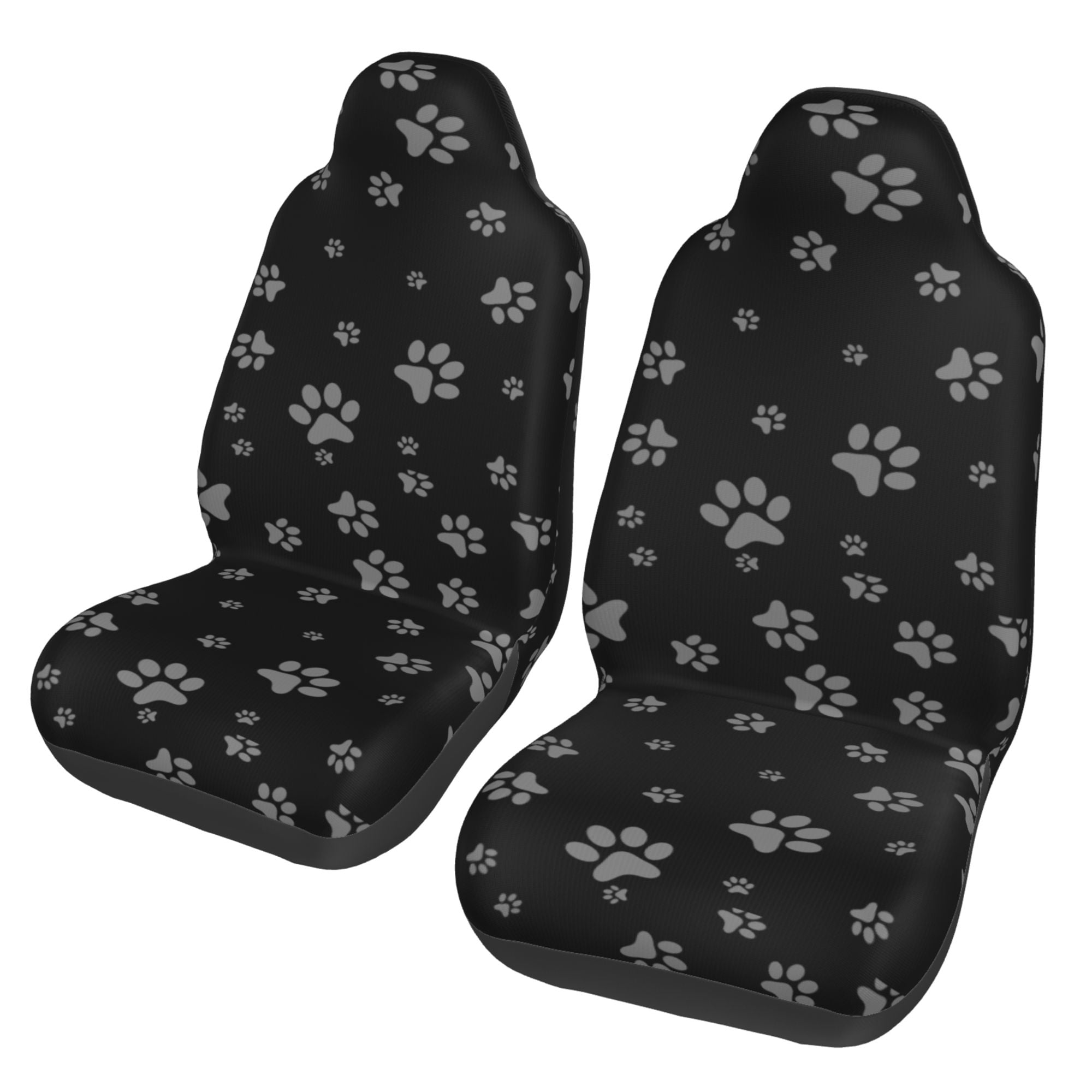 ZICANCN Car Seat Cover Puppy Paw Print Car Front Seat Covers Protectors