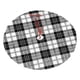 thumbnail image 1 of Falda para árbol de Navidad a cuadros escoceses en blanco y negro (1), suave y divertida decoración navideña de granja con cuello para árbol de Navidad de 30", 1 of 4