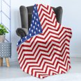 thumbnail image 4 of USA Soft Flannel Fleece Throw Blanket, National Flag with Grunge Design and Stars Zigzags Patriotic Colors, Cozy Plush for Indoor and Outdoor Use, 50" x 70", Cobalt Blue White, by Ambesonne, 4 of 5