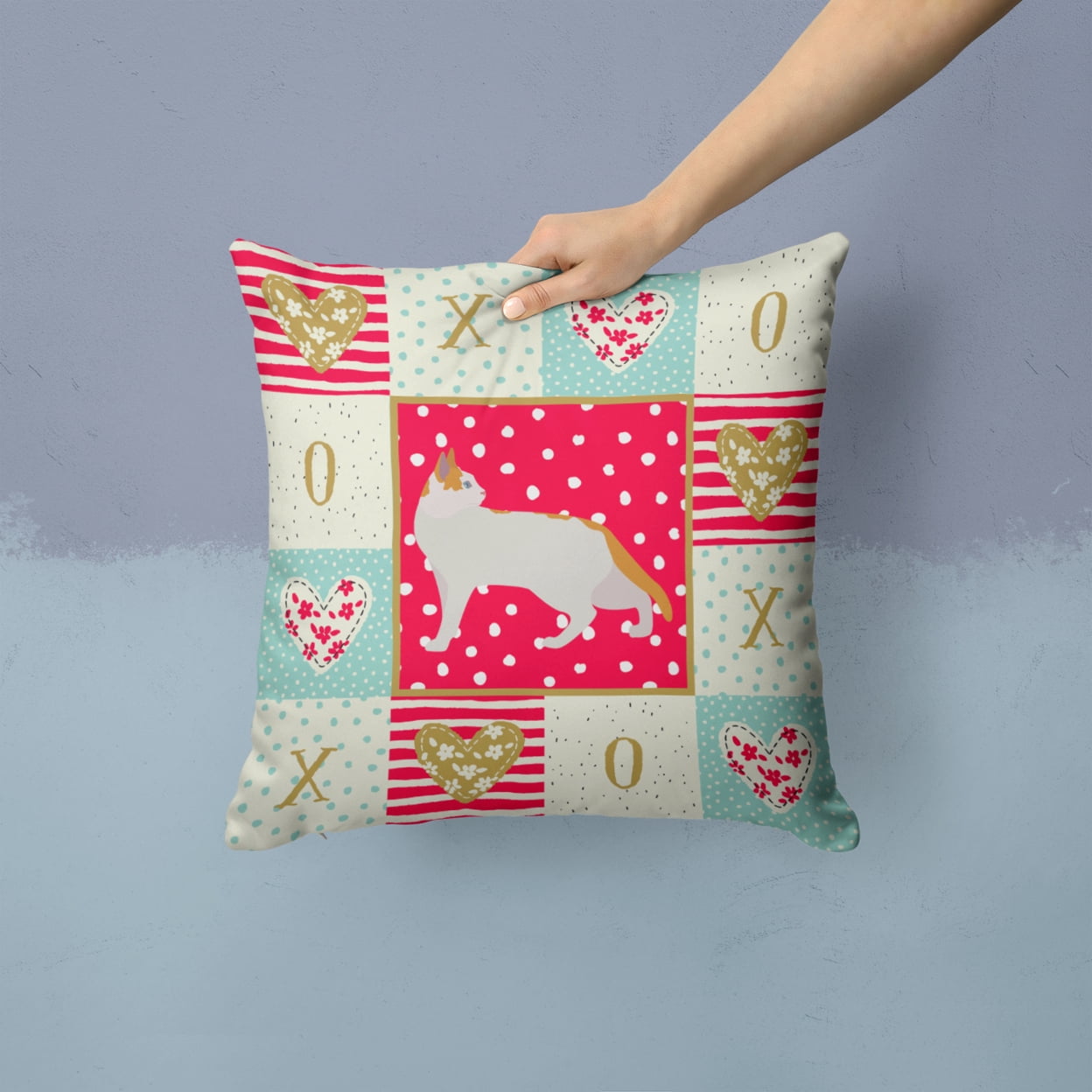 Arabian Mau Cat Love Fabric Decorative Pillow Red