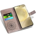 thumbnail image 4 of Compatible with Samsung Galaxy S24 Plus/S25 Plus S24+ S25+ 5G Wallet Phone Case and Tempered Glass Screen Protector Flip Credit Card Holder Stand Mandala Flower Cell Cover for S24Plus S25Plus Gray, 4 of 9