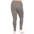 thumbnail image 3 of Women Plus Size Elastic High Waist Solid Stretch Fitted Leggings, 3 of 4