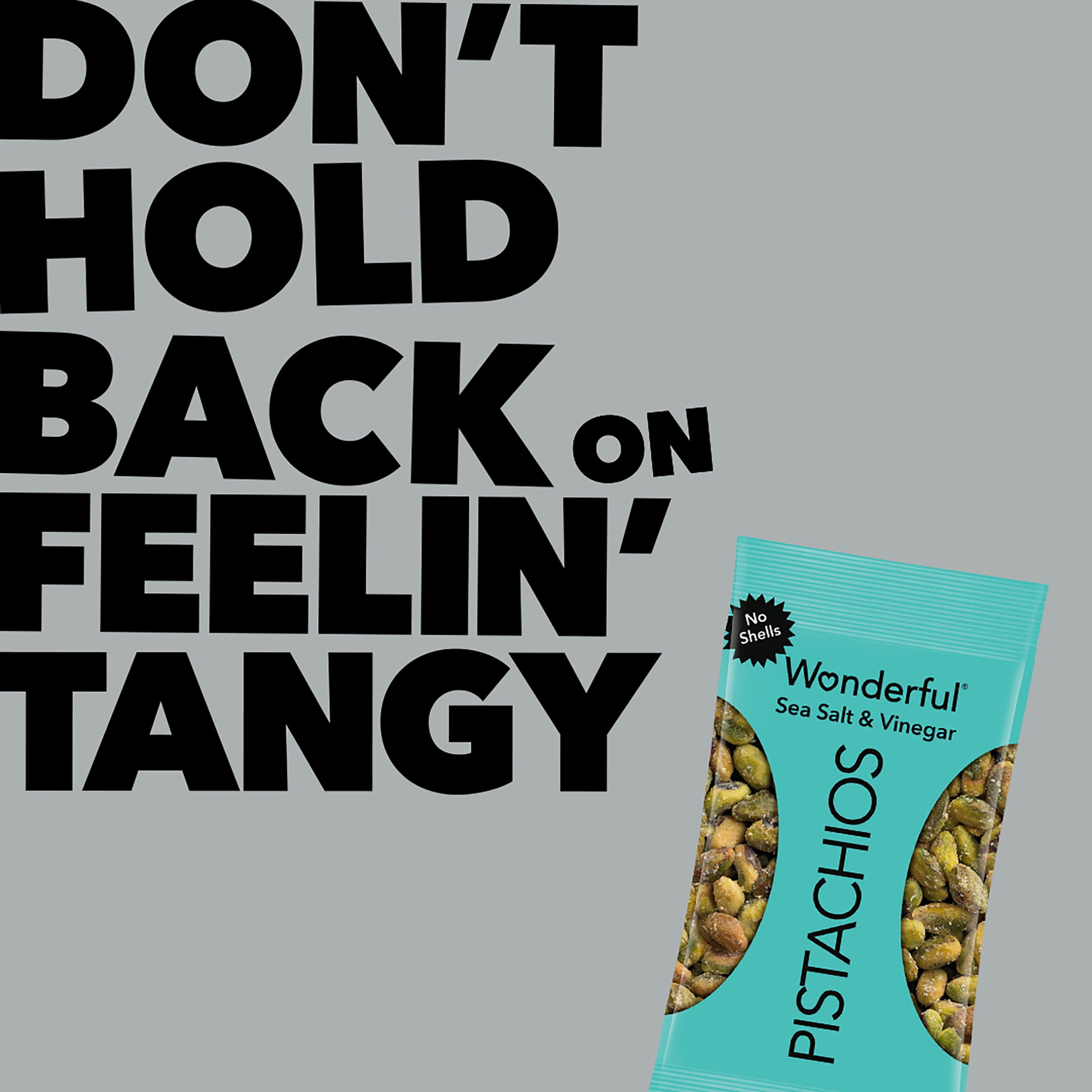 Wonderful Pistachios No Shells Sea Salt & Vinegar, 2.25 oz (Pack of 8)