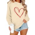 thumbnail image 4 of EchfiProm Crewneck Sweatshirts for Women Graphic Pullover Holiday Beige Valentine Long Sleeve Valentine Day Womens Shirs Heart, 4 of 8