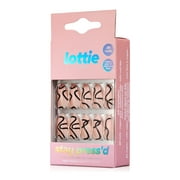 Lottie London Stay Press'd, Press On Nails Set, Pale Pink-almond shape, Abstract Swirl, 30 nails