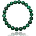 thumbnail image 1 of Pulsera única de curación de chakras, cuentas de malaquita de 8 mm, unisex, elástica de 16 cm a 19 cm, 1 of 4