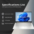 thumbnail image 2 of HP 15.6" FHD Business Laptop, Intel Core i5-1135G7, 16GB DDR4 RAM, 1TB PCIe SSD, Intel Iris Xe Graphics, Numpad, Webcam, Wi-Fi 5, Bluetooth, Silver, Win 11 Pro, 32GB Hotface USB Card, 2 of 8