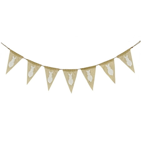 70" White Easter Bunny Banner