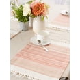thumbnail image 6 of Contemporary Home Living Woven Stripes Cotton Placemats - 19" - White and Orange - Set of 6, 6 of 8