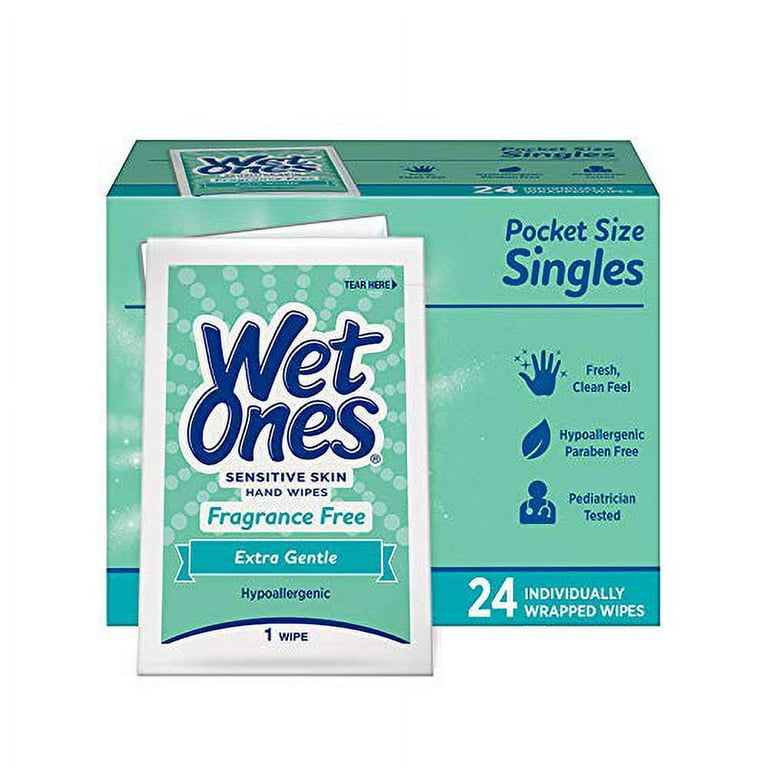 Wet Ones Antibacterial Hand Wipes, Individually Wrapped, Fresh Scent, 24 ct.