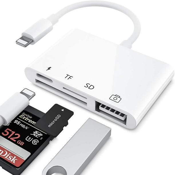 Lecteur de carte Sd Tf Iphone/ipad 4-en-1 Usb Otg Kit de connexion