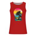 thumbnail image 3 of Zylanna Men's Hawaii Tank Tops Pullover, Cool Vest Sleeveless Beach Vacation Crew Neck Casual T-Shirts for Men Red Size 4XL, 3 of 4