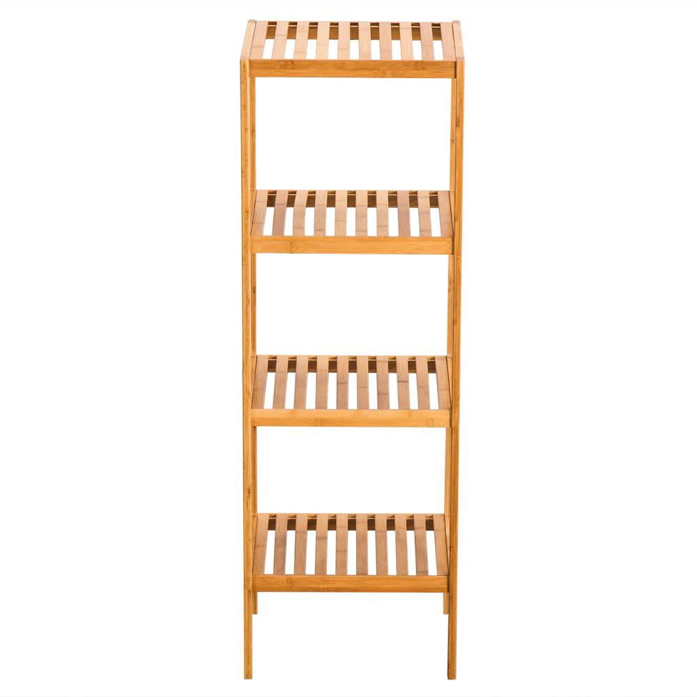 UBesGoo Bamboo Bathroom Shelf,4Tier Storage Rack for Living Room
