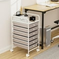 thumbnail image 5 of 6-Tier Utility Cart with 6 Drawers, Rolling Utility Cart with 2 Lockable Caster Wheels, Multipurpose Mobile Rolling Drawer Cart for Office Bathroom Kitchen, Gray, 5 of 17