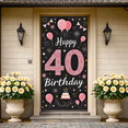 thumbnail image 6 of Pink Glittery 40 Birthday Banner with Balloons Fireworks and Cake Background Backdrop for Birthday Party Photography Props Party Decorations Happy Birthday Celebration Decor, 6 of 8