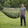 thumbnail image 4 of Camping Hammock with Mosquito Net, Lightweight Portable Nylon Hammock for Outdoor Backpacking Travel Beach Yard, Camouflage, 4 of 10