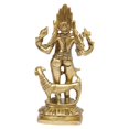 thumbnail image 5 of Brass World Brass Kaal Bhairava with Dog Statue Maha Kala God Vajrabhairava Yamantaka Murti Mahakal Bhairav Statue for Home Dcoraration Height 5.5 Inch Gold Color, 5 of 5