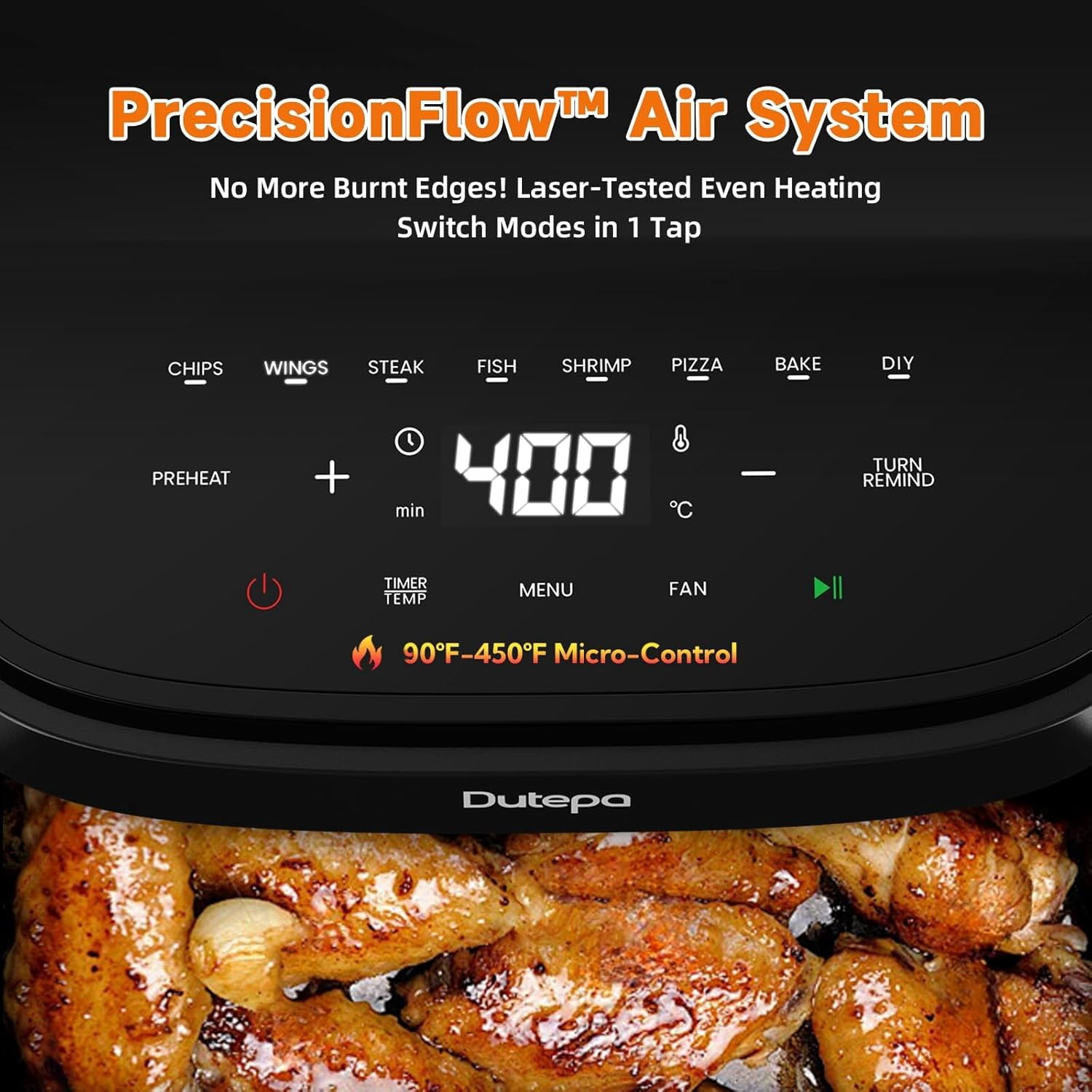 Air Fryer 8-in-1, 4.5Qt Compact Space-Saving with Motor for Fast Crispy Cooking and Healthy Meals