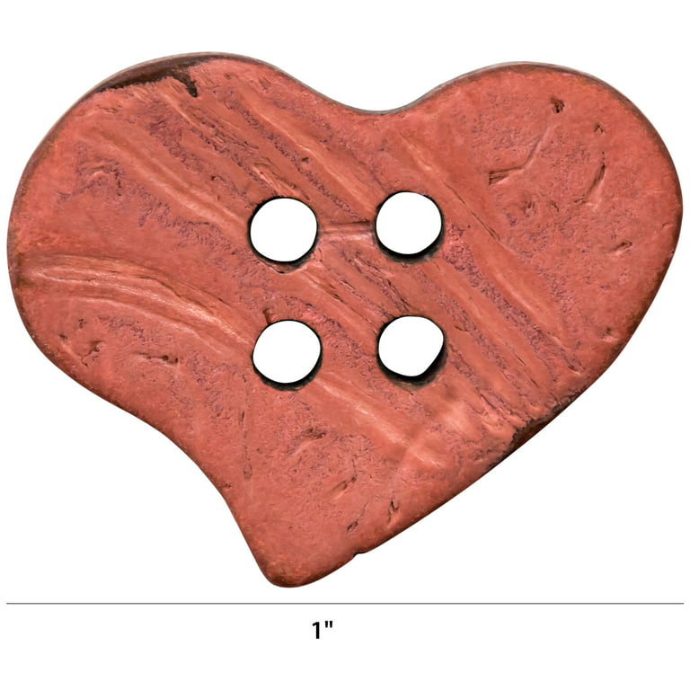 Wooden Heart Buttons 