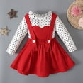 thumbnail image 4 of Hotiary Toddler Baby Girl Valentine's Day Outfit Crewneck Long Sleeve Dot Heart Shirt Top + Suspender Skirt 2Pcs Set Spring Fall Clothes Red for 12 Months-5 Years, 4 of 8