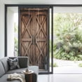 thumbnail image 4 of Retro Brown Door Window Privacy Film, Country Vintage Wooden Door Static Cling UV Sun Blocking Tint Film Heat Control Windows Films for Bedroom Bathroom, Window Stickers 35.4"x78.7", 4 of 8