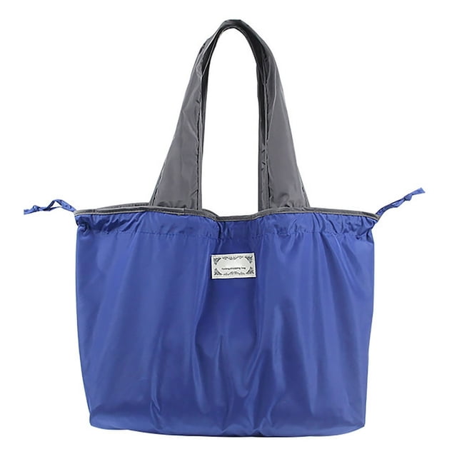 Drawstring Anti-slid Handle Shopping Bag Oxford Cloth Practical Large Capacity Shoulder Bag for Daily Use