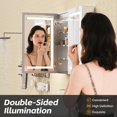 thumbnail image 3 of Bathroom Mirror Cabinet, Akaber 34"x28" Medicine Cabinet with Double-Side LED Lights, Anti-Fog, 5 Mirrors, Dimmable Sensor Light & Outlets, Recessed/Wall Mount, 3 of 8
