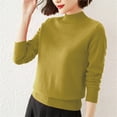 thumbnail image 3 of Mlzmgr Sweaters for Women Half High Neck Pullover Thin Comfy Warm Slim Long Sleeve Tops Fall Solid Color, 3 of 3